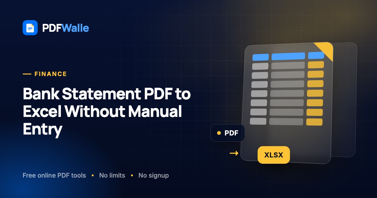 Bank Statement PDF to Excel Without Manual Entry