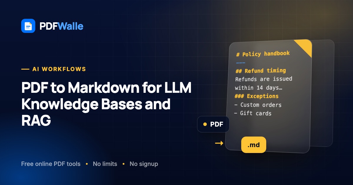 PDF to Markdown for LLM Knowledge Bases and RAG
